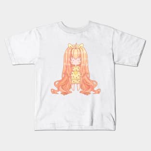 Sleepy Chibi Girl, No Background Kids T-Shirt